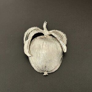Magnificent Vintage Textured Apple Brooch by Sarah Coventry Adam's Delight